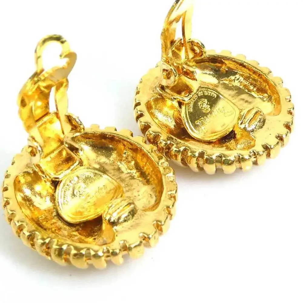 Chanel Cc Logo Clip-On Earrings Gold- #266340C53B